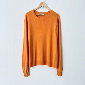 Versace Collection men’s Size 2XL XXL Orange Lightweight Silk Pullover Sweater